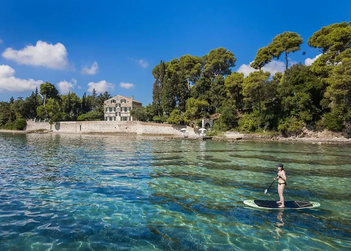 Villa Magnificent Seafront Corfu 5 En-suite Bedrooms The Durrells House Historic Elegance Modern Luxuries Direct Access Private,